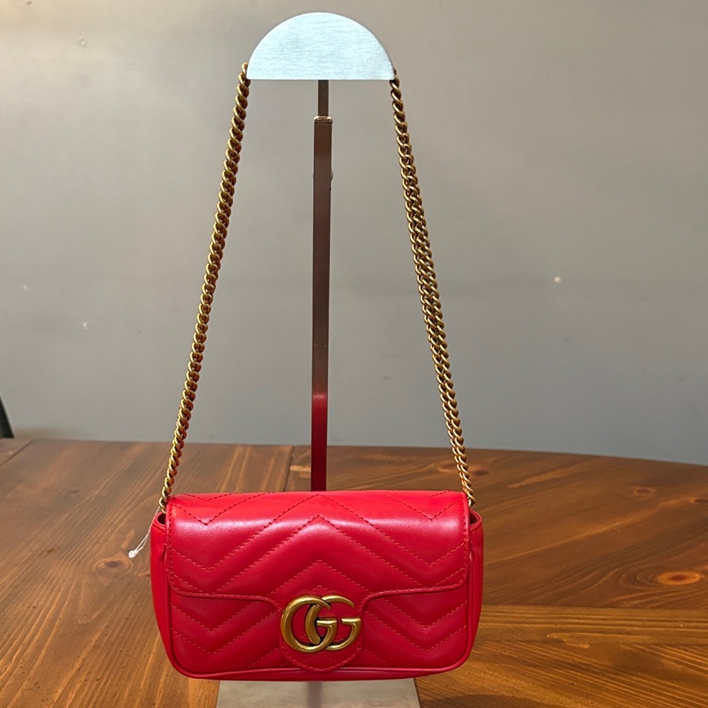 Gucci Red Leather Crossbody Bag